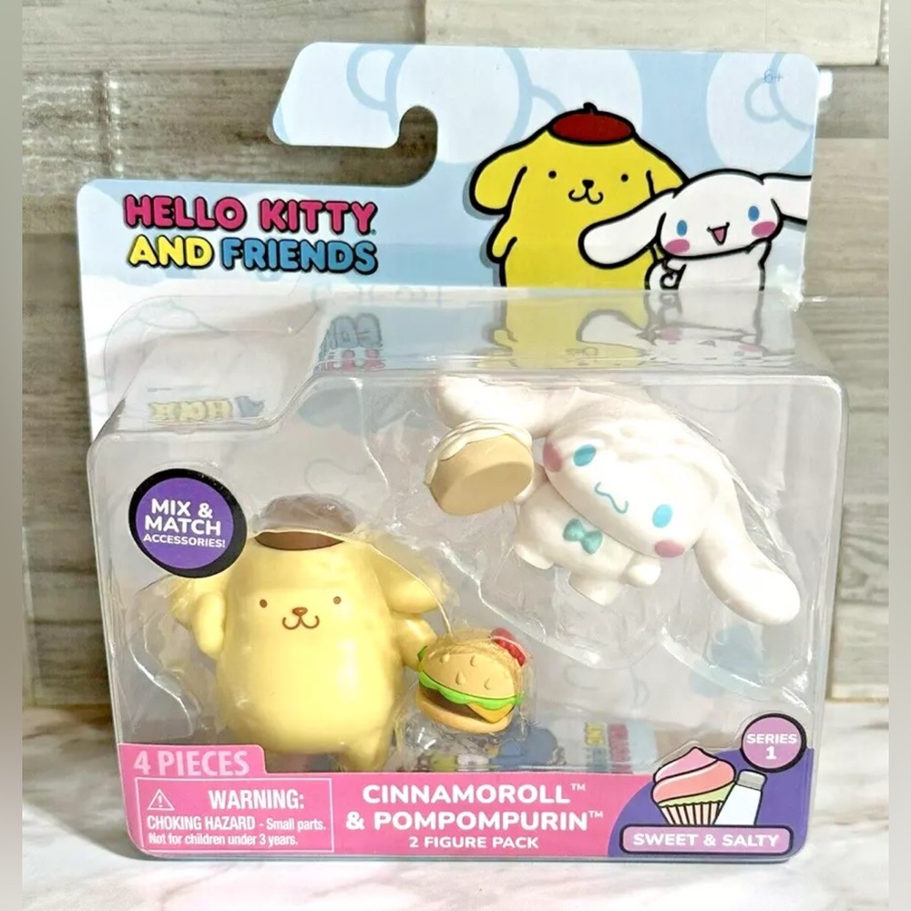 Hello Kitty & Friends 2 Figure Set Sweet & Salty Cinnamoroll & Pompompurin Ser 1